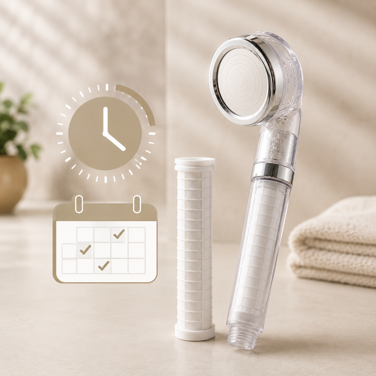 Combien de temps dure la cartouche d'un pommeau de douche filtrant ?